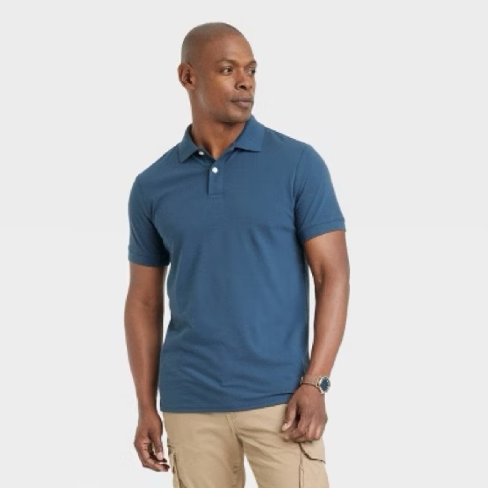 Goodfellow & Co. Men’s Short-Sleeve Polo in Navy Blue | S